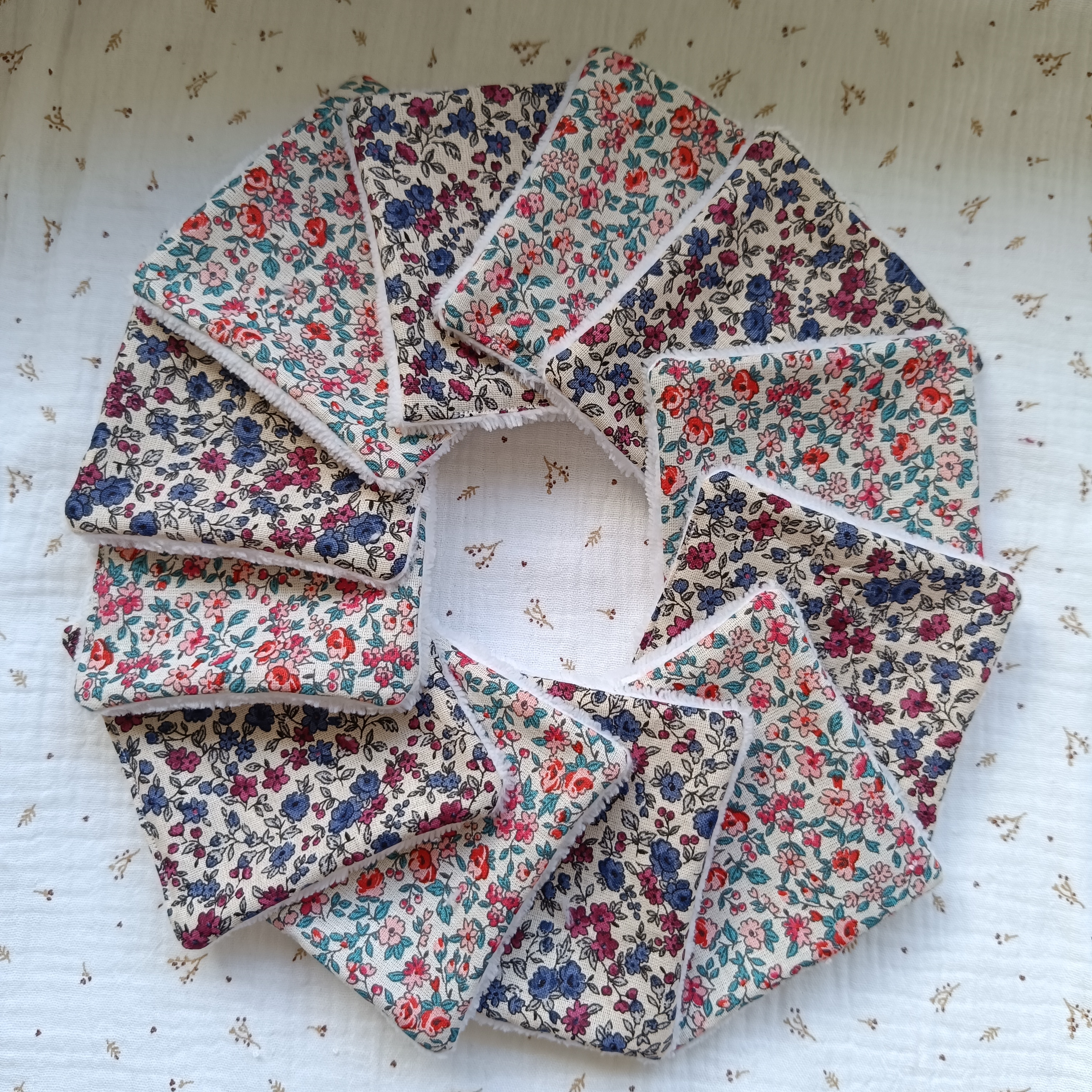 Lot 10 cotons démaquillants lavables - Liberty